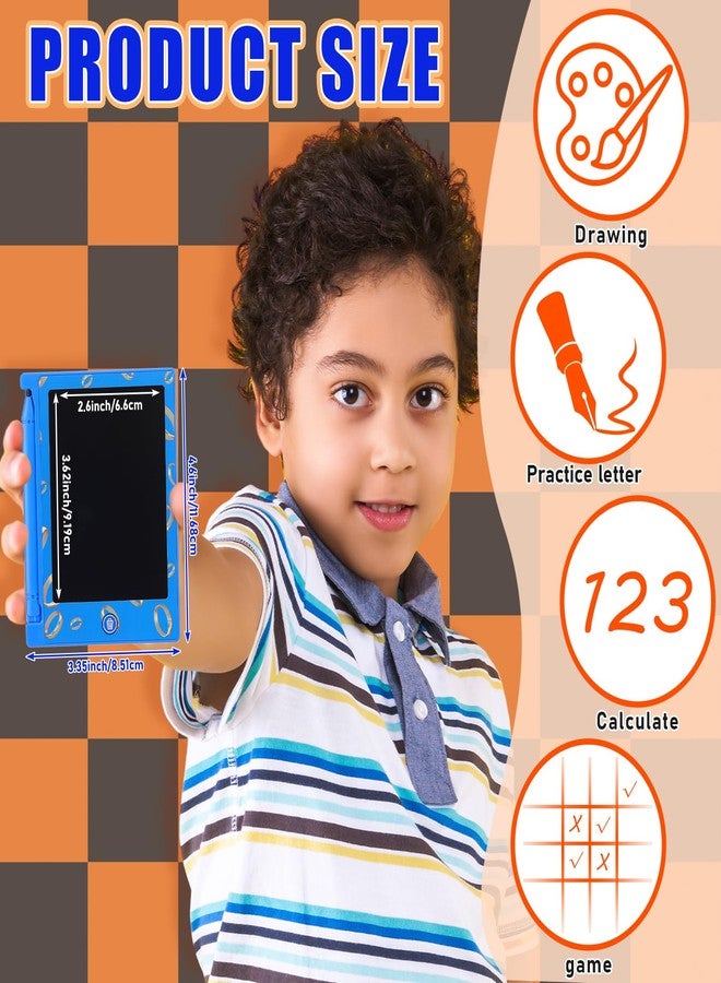 Nezyo 12 Pcs Blue and Golden Rings LCD Writing Tablet for People 4.6 Inch Mini Erasable Reusable Drawing Pads Cartoon Theme Birthday Party Supplies Goodie Bags Stuffers End of Year Gifts - Image 3