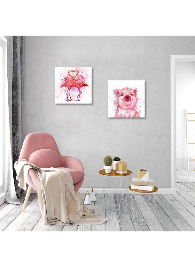 C8BUSIS Flamingos Canvas Wall Art Decor - Image 3