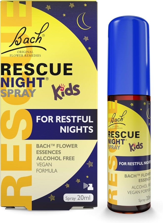 RESCUE Rescue Kids Calm Nights Spray – Alcohol-Free Sleep Support with Gentle Flower Essences – For Ages 3+ – Promotes Calming Bedtime Routine & Inner Calm – 20ml – Vegan & Vegetarian Friendly - Image 1