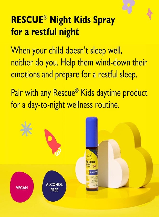RESCUE Rescue Kids Calm Nights Spray – Alcohol-Free Sleep Support with Gentle Flower Essences – For Ages 3+ – Promotes Calming Bedtime Routine & Inner Calm – 20ml – Vegan & Vegetarian Friendly - Image 2