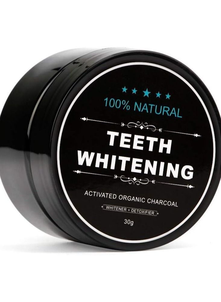 ORiTi ORiTi Yellow Teeth Whitening Powder - Natural Organic Activated Charcoal Bamboo Toothpaste with Toothbrush, Black - Image 1