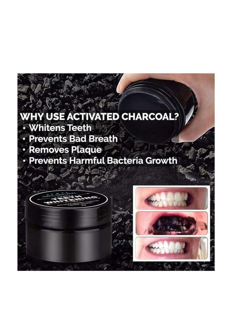 ORiTi ORiTi Yellow Teeth Whitening Powder - Natural Organic Activated Charcoal Bamboo Toothpaste with Toothbrush, Black - Image 5