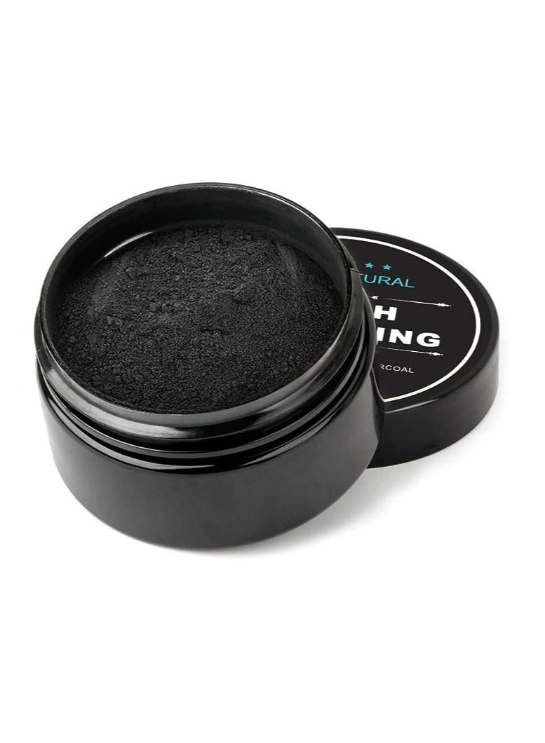 ORiTi ORiTi Yellow Teeth Whitening Powder - Natural Organic Activated Charcoal Bamboo Toothpaste with Toothbrush, Black - Image 3