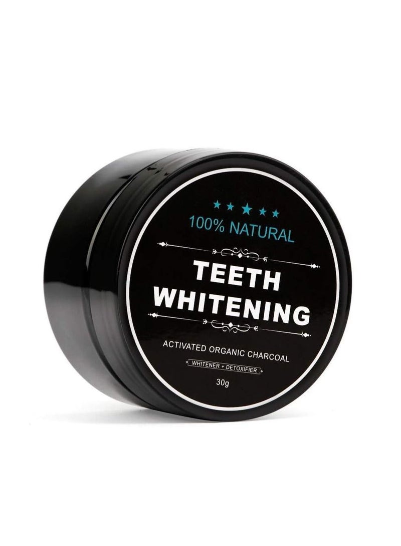 ORiTi ORiTi Yellow Teeth Whitening Powder - Natural Organic Activated Charcoal Bamboo Toothpaste with Toothbrush, Black - Image 2