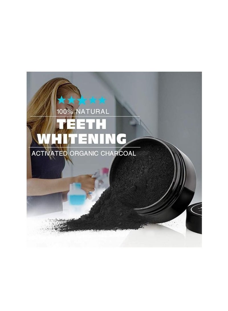 ORiTi ORiTi Yellow Teeth Whitening Powder - Natural Organic Activated Charcoal Bamboo Toothpaste with Toothbrush, Black - Image 4