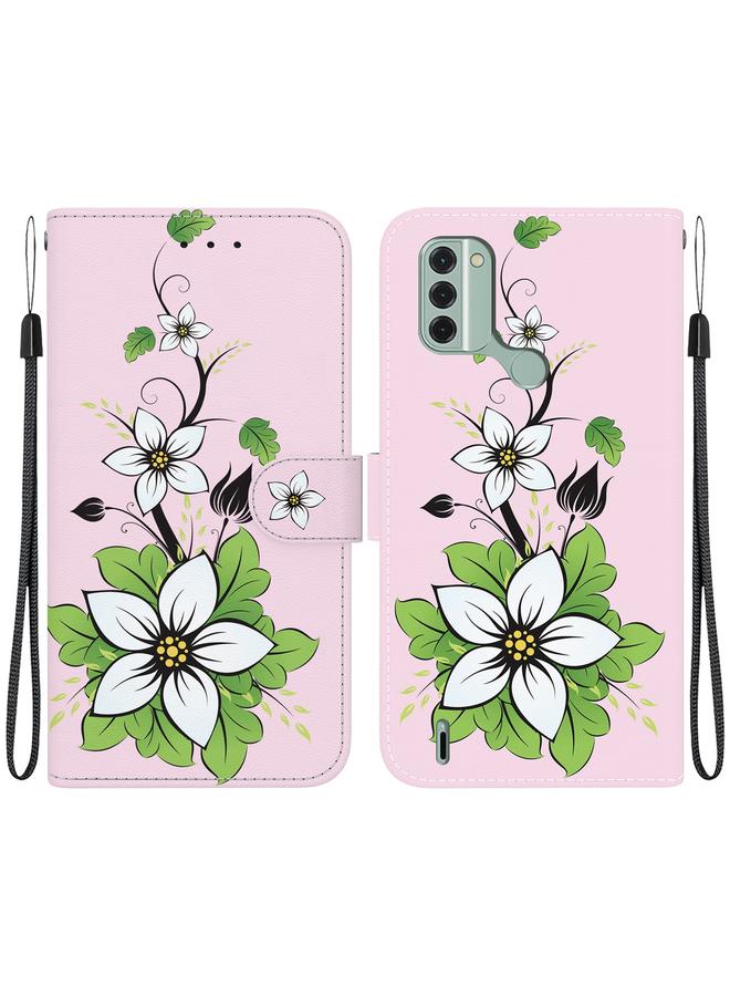 اس-توب جراب هاتف Nokia C31 مصنوع من الجلد برسومات ملونة وملمس كريستالي - Image 1