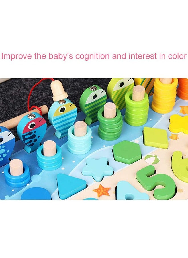 YelaJoy - Wooden Number Puzzle for Toddlers, Match Board Math Game Early Learning Toys Color Shape Sorting Number Counting Preschool Education Best Gift for 3-6 years Old Boy and Girl - Image 1