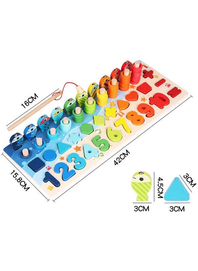 YelaJoy - Wooden Number Puzzle for Toddlers, Match Board Math Game Early Learning Toys Color Shape Sorting Number Counting Preschool Education Best Gift for 3-6 years Old Boy and Girl - Image 1
