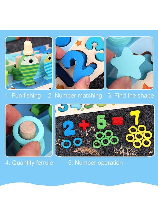 YelaJoy - Wooden Number Puzzle for Toddlers, Match Board Math Game Early Learning Toys Color Shape Sorting Number Counting Preschool Education Best Gift for 3-6 years Old Boy and Girl - Image 1