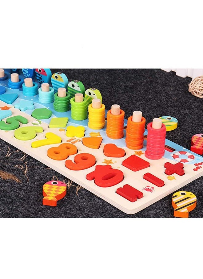 YelaJoy - Wooden Number Puzzle for Toddlers, Match Board Math Game Early Learning Toys Color Shape Sorting Number Counting Preschool Education Best Gift for 3-6 years Old Boy and Girl - Image 1
