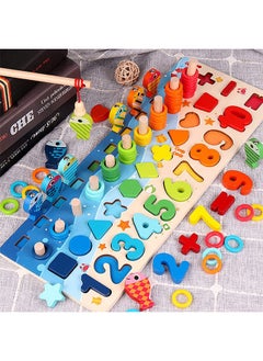 Wooden Number Puzzle for Toddlers, Match Board Math Game Early Learning Toys Color Shape Sorting Number Counting Preschool Education Best Gift for 3-6 years Old Boy and Girl