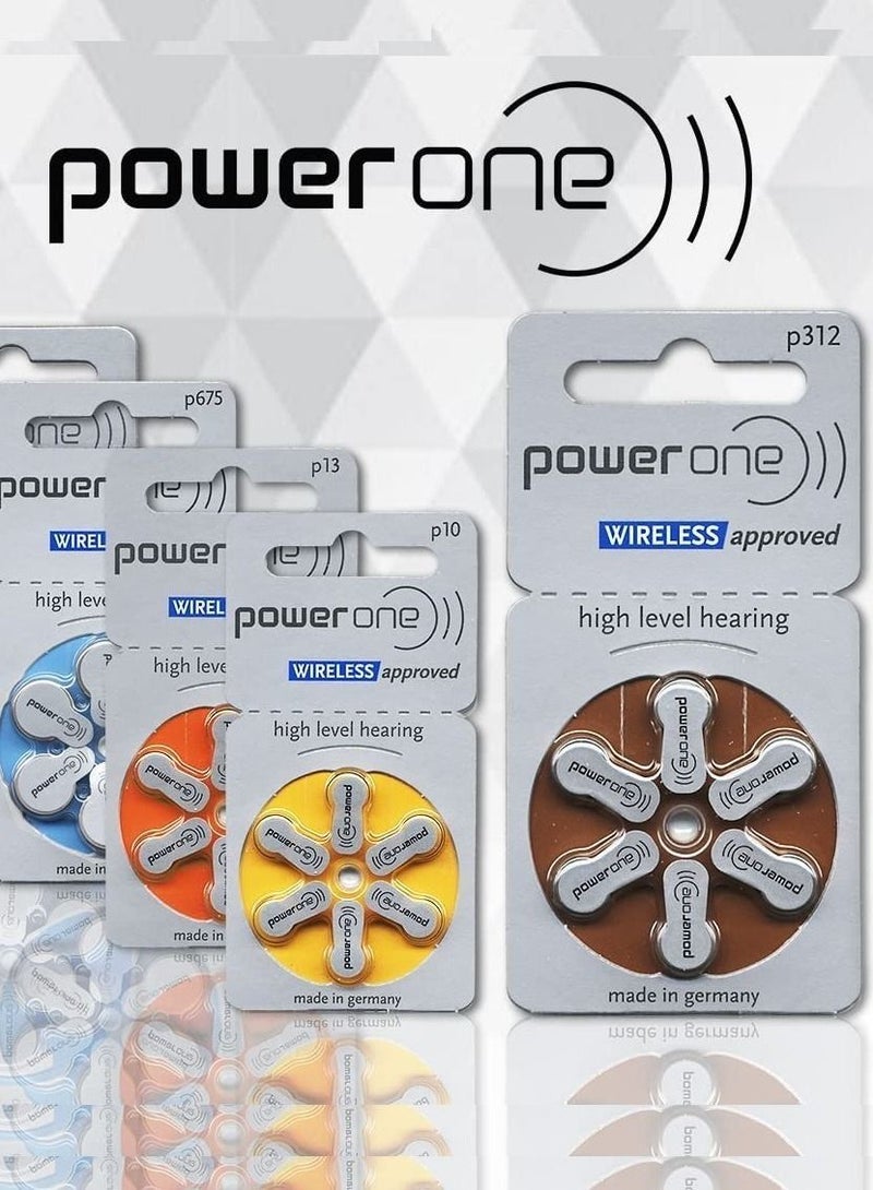 Power One 1.45V Original High Level Hearing Aid Batteries PowerOne P312 Pack Of 60 Pieces (German)  - Image 4