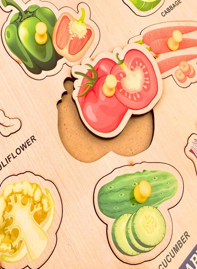 BuGBee Fruits & Vegetables peg Board for Kids | Montessori Toys for 2+ Year Old Boys Girls (Large-Fruits-Vegetable) - Image 3