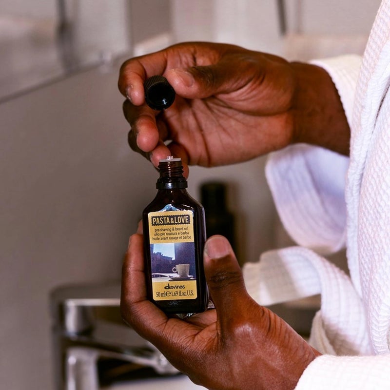 Davines Pasta & Love Men's Hydrating and Protective Pre-Shaving Plus Beard Oil, Weightless and Residue-Free, 1.69 fl. Oz. - Image 5