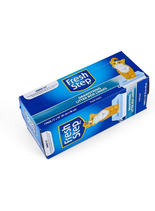 Fresh Step Drawstring Cat Litter Box Liners, Scented, Jumbo Size, 36" x 19" - 7 Count Per Box, 2 Boxes, Kitty Litter Bags, Cat Litter Liners for All Cats to Keep Your Home Clean - Image 4