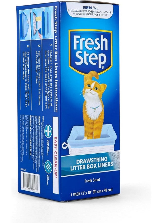 Fresh Step Drawstring Cat Litter Box Liners, Scented, Jumbo Size, 36" x 19" - 7 Count Per Box, 2 Boxes, Kitty Litter Bags, Cat Litter Liners for All Cats to Keep Your Home Clean - Image 3