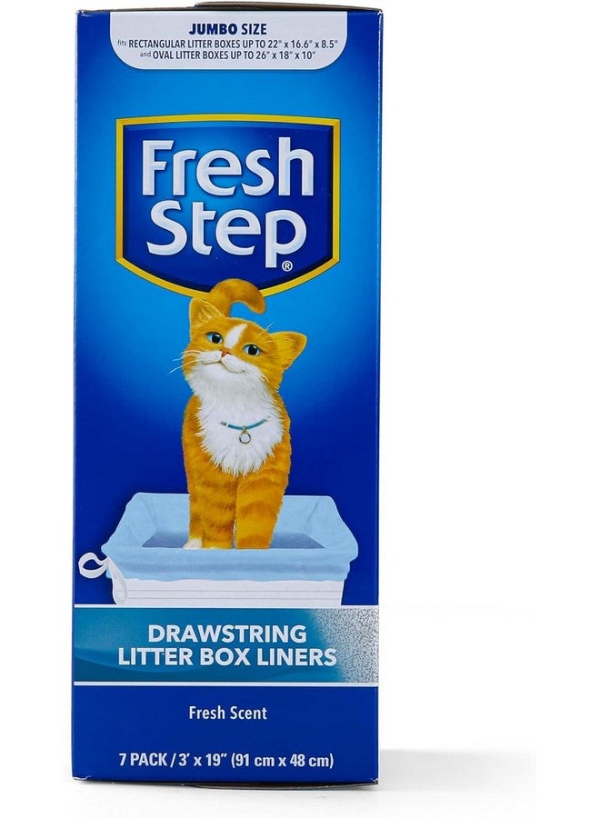 Fresh Step Drawstring Cat Litter Box Liners, Scented, Jumbo Size, 36" x 19" - 7 Count Per Box, 2 Boxes, Kitty Litter Bags, Cat Litter Liners for All Cats to Keep Your Home Clean - Image 2