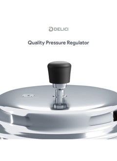 DELICI طنجرة ضغط من الفولاذ المقاوم للصدأ سعة 5 لتر (SPC5E) قاعدة حث سريعة التسخين، إصدار آمن للحشية، قاعدة ساندويتش ثقيلة - مثالية للطهي الحراري العالي  - Image 3