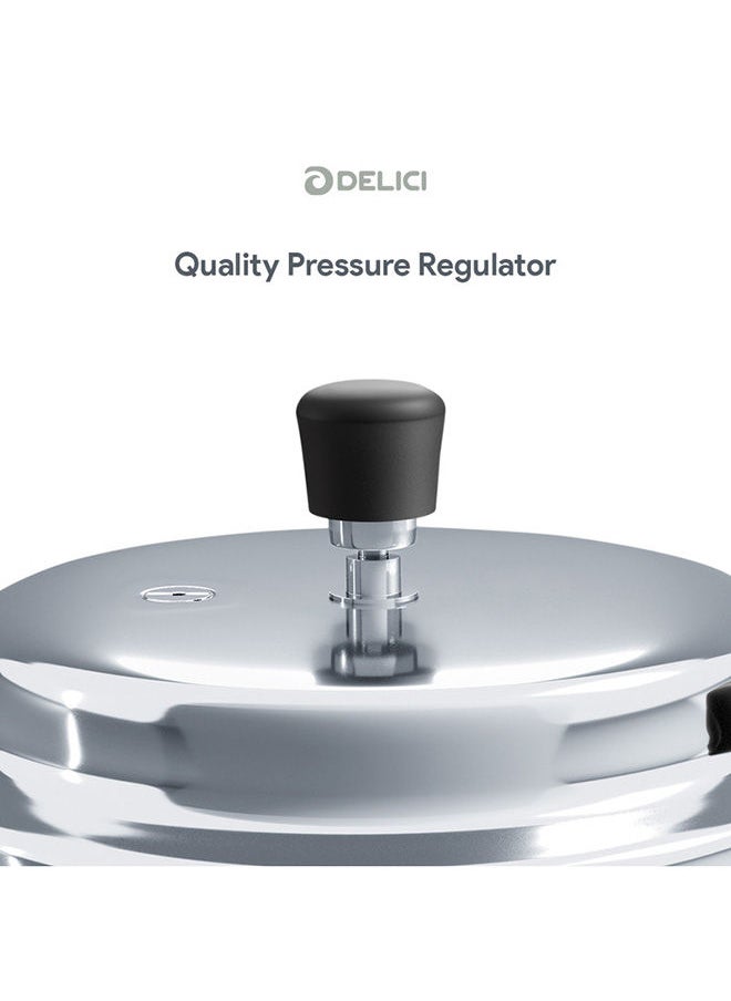 DELICI - 5Liters Stainless Steel Pressure Cooker 5L (SPC5E)  Quick Heating Induction Base, Safe Gasket Release, Heavy Base Sandwich Bottom - Ideal for High Thermal Cooking Silver - Image 1