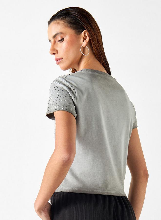 تواكستريمز تيشيرت مزين بأكمام قصيرة من تو إكستريمز - Image 3