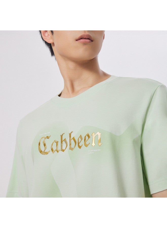 Cabbeen Short Sleeve Men's T-shirt High-frequency Hot Stamping Logo Trendy Casual T-shirt Men's Wear - Image 4