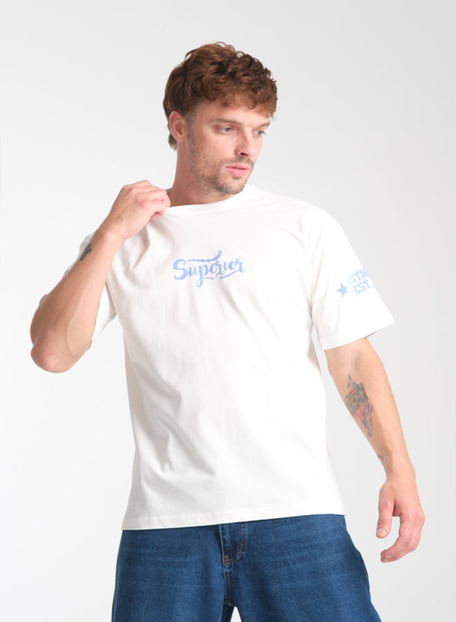 trendyol White Oversize Fluffy Cotton T-shirt - Image 3