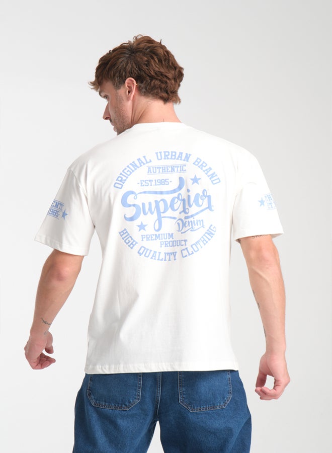 trendyol White Oversize Fluffy Cotton T-shirt - Image 2