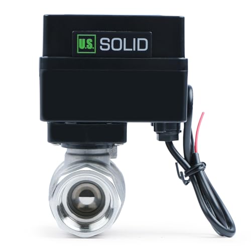 U.S. Solid US Solid Motorized Ball Valve 34 Stainless Steel Ball Valve with Standard Port 936V ACDC 2 Wire Auto Return Setup Normally Closed NC - Image 1