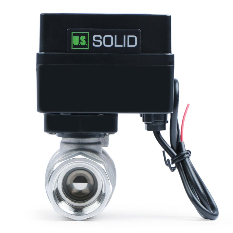 U.S. Solid US Solid Motorized Ball Valve 34 Stainless Steel Ball Valve with Standard Port 936V ACDC 2 Wire Auto Return Setup Normally Closed NC - Image 2