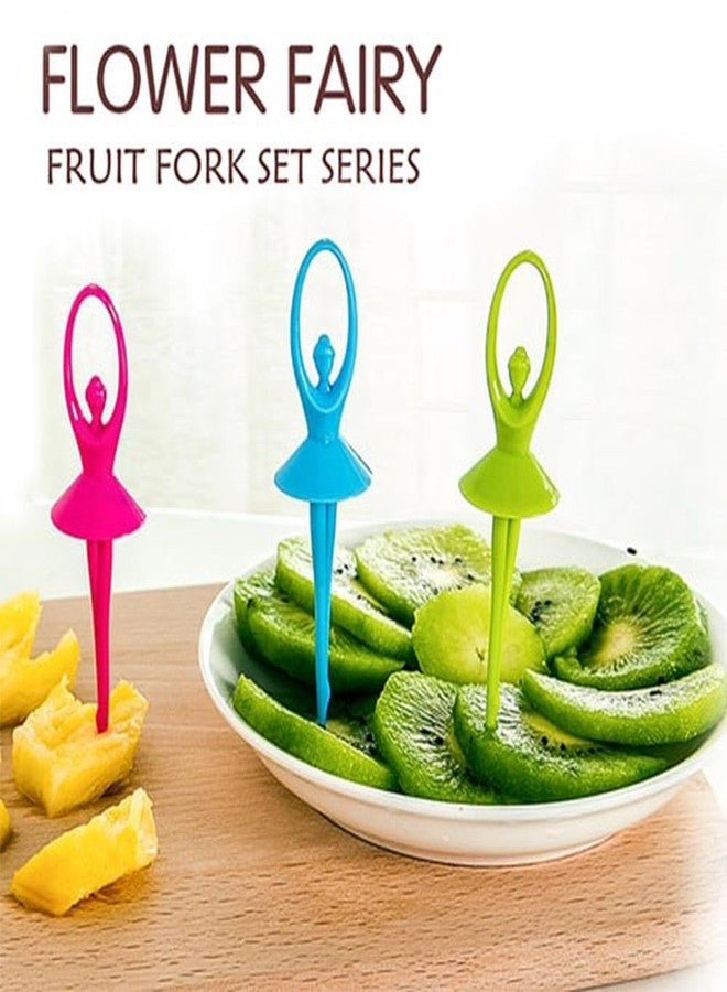 VIRTUEV Dancing Doll Fruit Fork Cutlery Set with Stand, Multicolor | Fun & Practical | Reusable & Easy to Use | Pack of 6 - Image 5