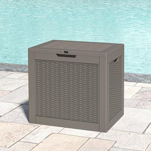 LHBGO 31 Gallon Deck Box, Resin Outdoor Storage Box, Waterproof and UV Resistant Deck Box, Lightweight Storage Box for Garden Tools, Pool Supplies - Image 2