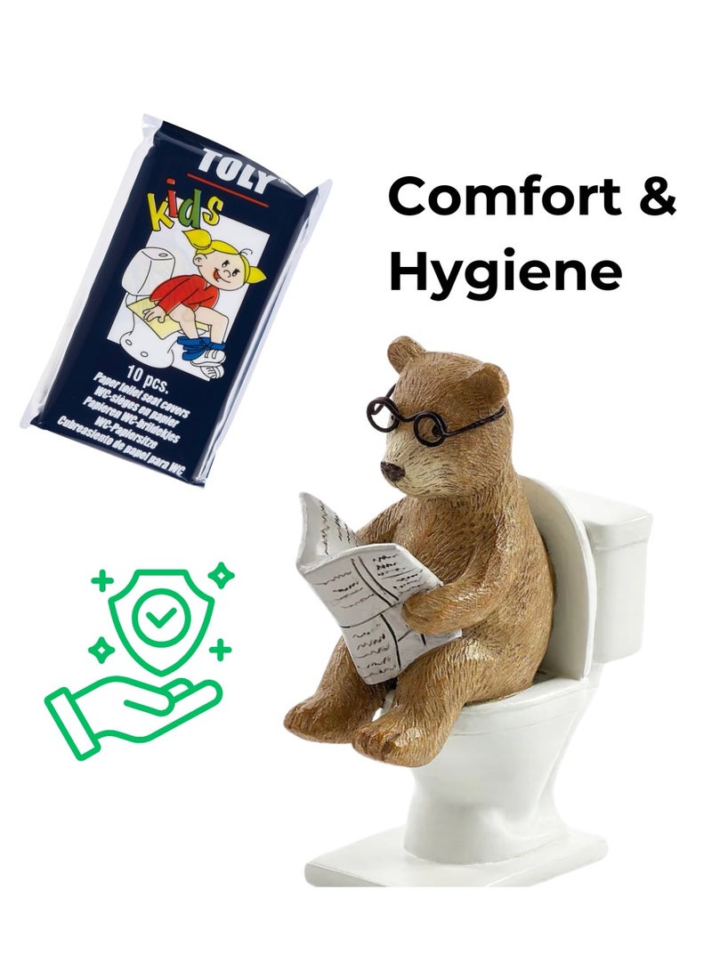 Toly Kids 240 - Bulk Disposable Toilet Seat Covers for Children | Colorful Cartoon Stickers, Soft & Flushable (240 Sheets, 24 Packs) | Ideal for Schools, Daycares & Travel - Image 3