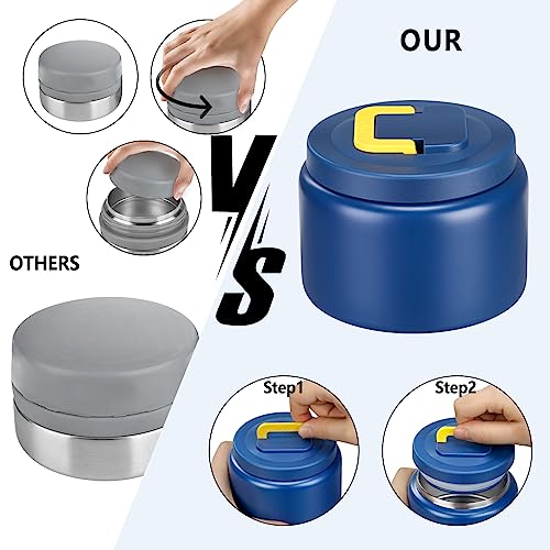 JXXM 8 Oz Thermo Food Jar for Hot & Cold Food for Kids, Insulated Lunch Containers Hot Food Jar,Leak-Proof Vacuum Stainless Steel Wide Mouth Lunch Soup Thermo for School (BLUE-Pure) - Image 5