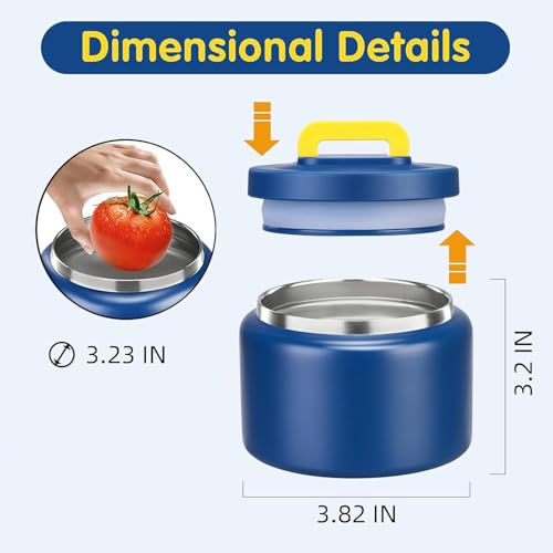 JXXM 8 Oz Thermo Food Jar for Hot & Cold Food for Kids, Insulated Lunch Containers Hot Food Jar,Leak-Proof Vacuum Stainless Steel Wide Mouth Lunch Soup Thermo for School (BLUE-Pure) - Image 4