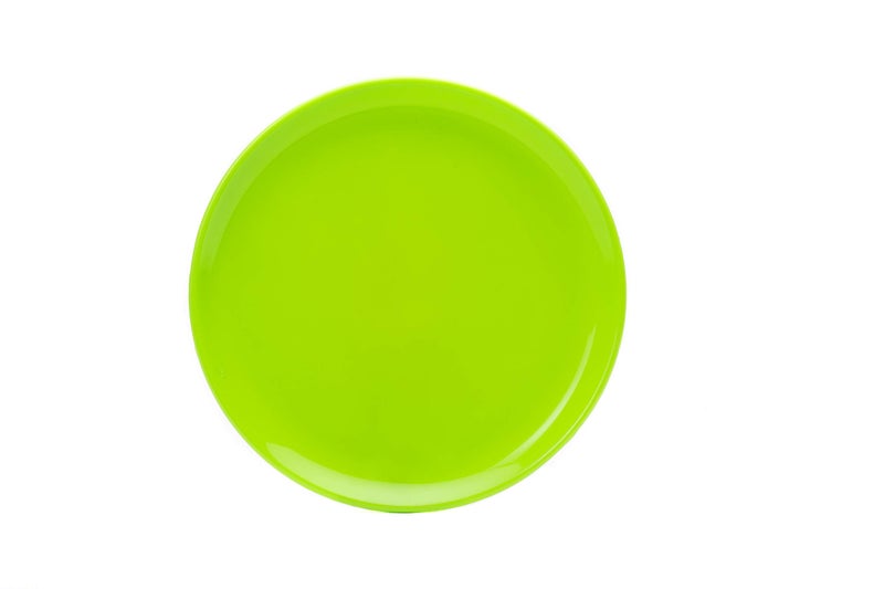 URMILA PLASTIC® Microwave Safe & Unbreakable Plastic Plates Round Full Dinner Plates (Set of 6, Green) 11 inch - Image 2
