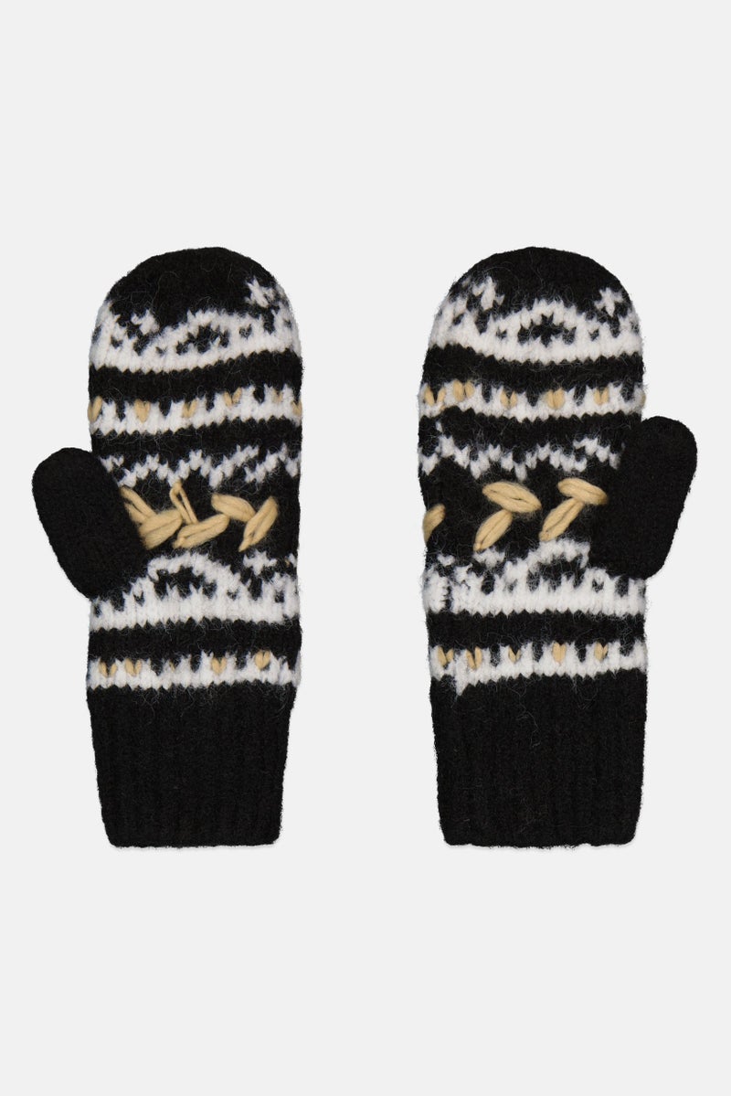 Reserved Women 1 Pairs Knitted Gloves, Black - Image 2