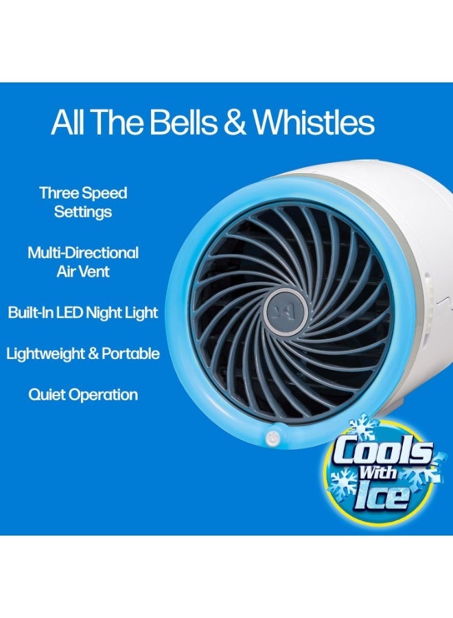 Arctic Air Ice Jet Personal Space Cooler with 3 Speed Settings, LED Night Light, USB-C Powered - Image 2