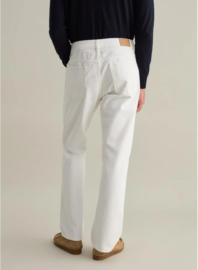 او في اس Straight-fit jeans in cotton twill