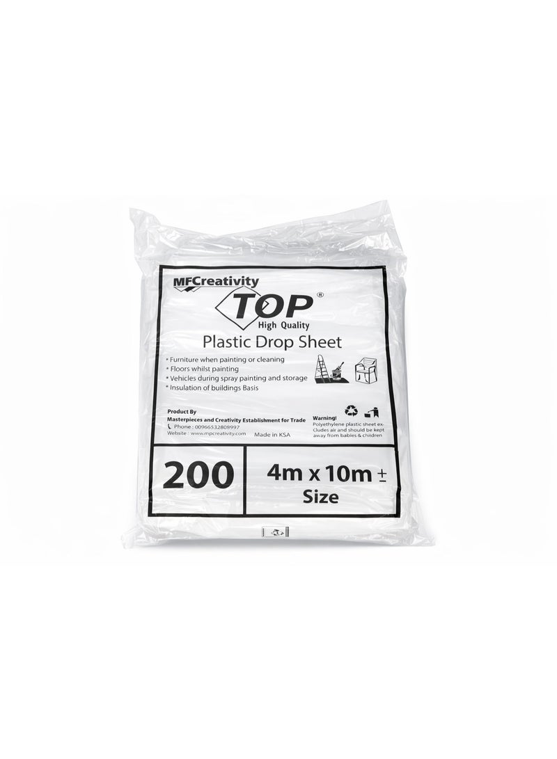 Floor Protection Plastic Sheet for Painting & Cleaning – 4x10m Size – Multiple Thickness Options (Light / Medium / Heavy Duty) - Image 4