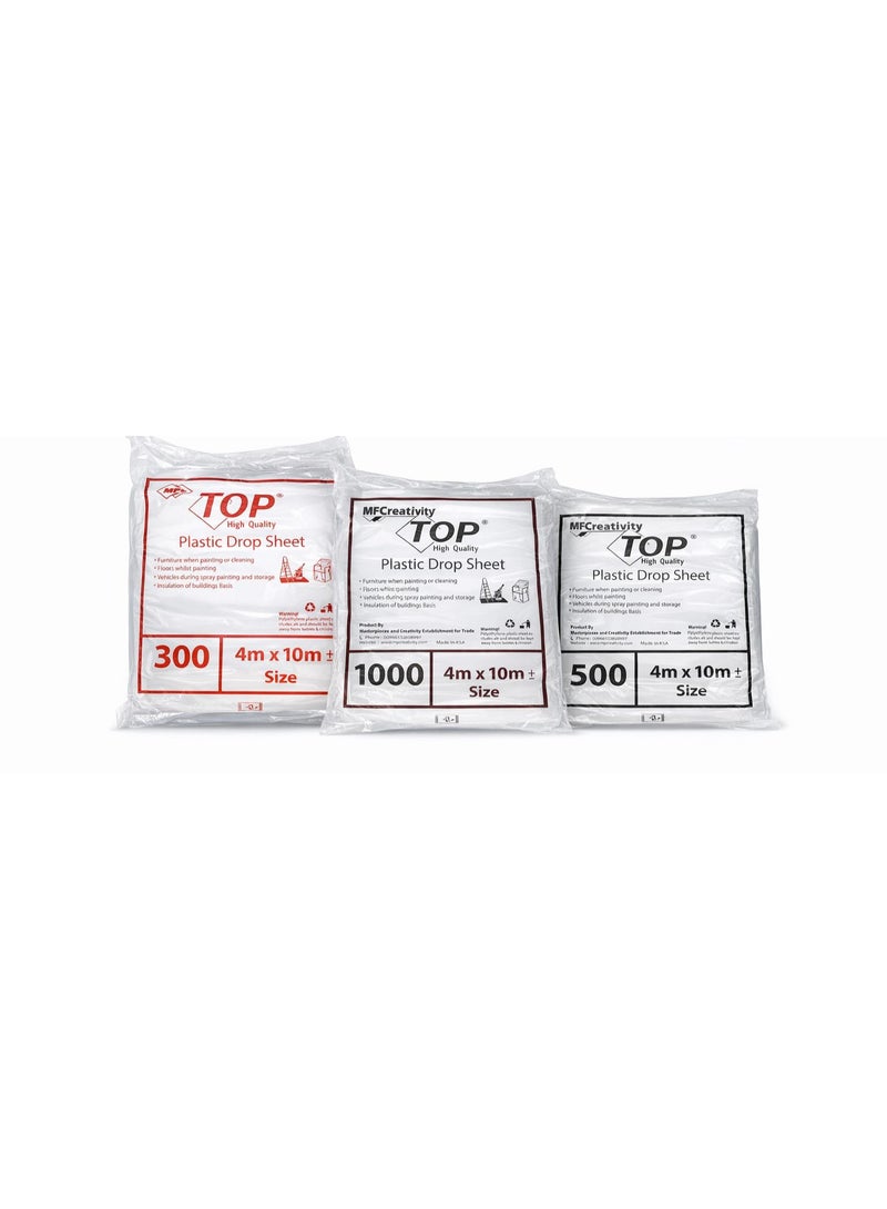 Floor Protection Plastic Sheet for Painting & Cleaning – 4x10m Size – Multiple Thickness Options (Light / Medium / Heavy Duty) - Image 1