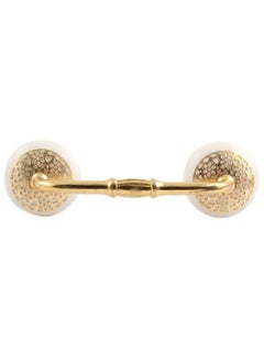 Indian-Shelf IndianShelf 1 Pack Ceramic Cream Door Handles Interior T Bar Handles for Cabinets and Drawers Dresser Gold Hardware 4 Hole to Hole BH330CK766  - Image 1