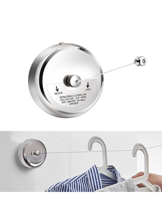 AIWANTO Retractable Clothesline Portable Duty Indoor and Outdoor Washing Line with Wall Mount(Silver)  - Image 2