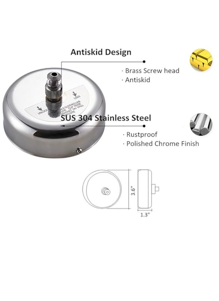 AIWANTO Retractable Clothesline Portable Duty Indoor and Outdoor Washing Line with Wall Mount(Silver)  - Image 3