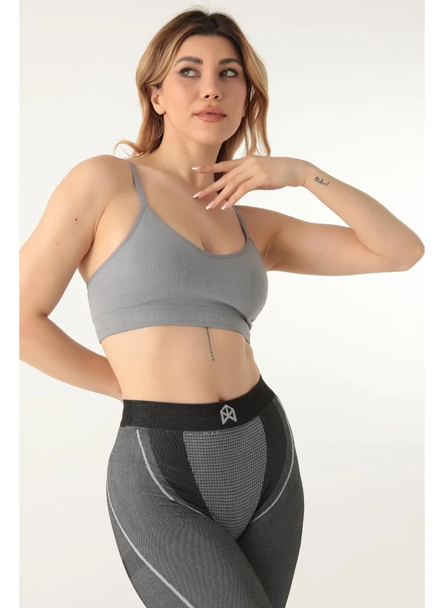 دو رى مى Seamless Knitted Cupless Sports Bra