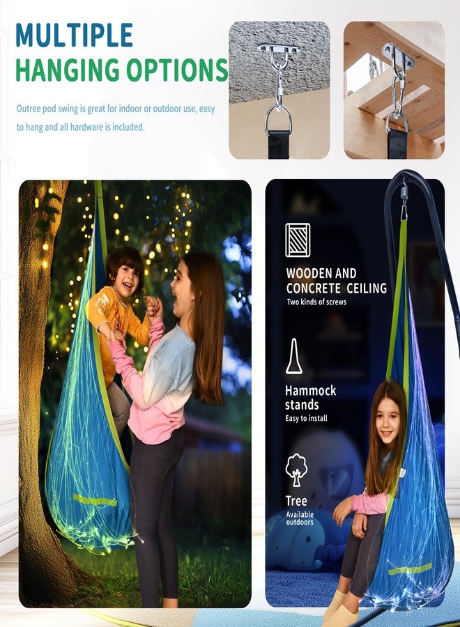 OUTREE أرجوحة OUTREE Pod Swing مزودة بألياف بصرية بعشرة ألوان و١٧ تأثيرًا. أرجوحة حسية مناسبة للأشخاص ذوي الاحتياجات الحسية (أزرق) - Image 5