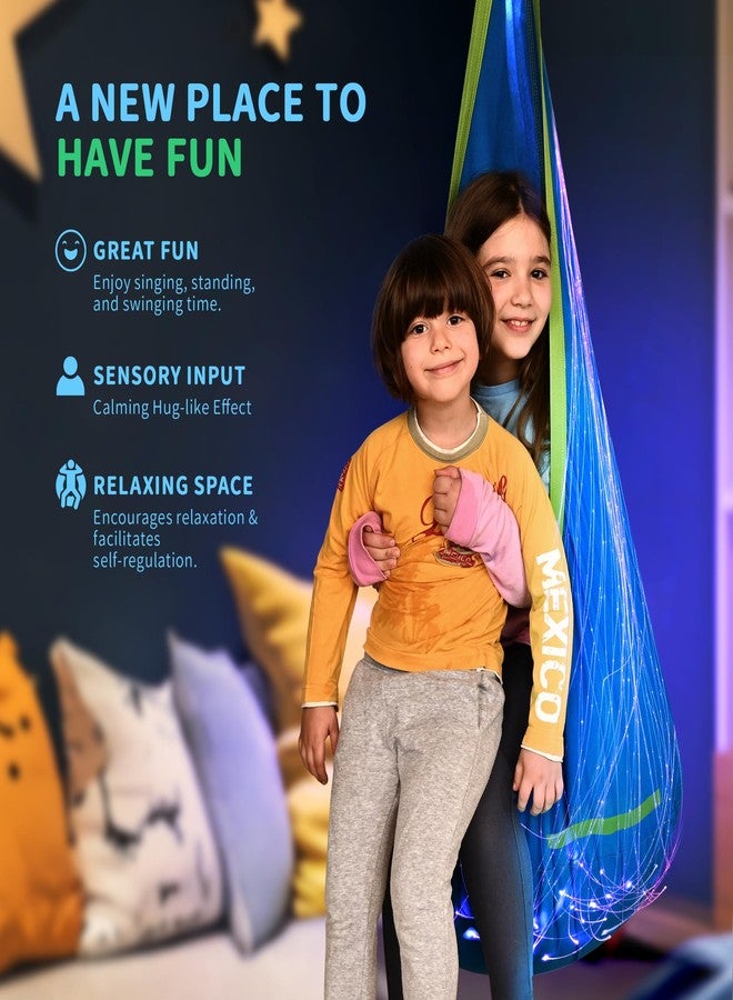 OUTREE أرجوحة OUTREE Pod Swing مزودة بألياف بصرية بعشرة ألوان و١٧ تأثيرًا. أرجوحة حسية مناسبة للأشخاص ذوي الاحتياجات الحسية (أزرق) - Image 2