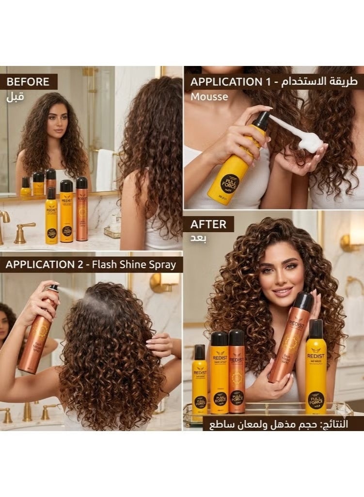 ريديست مجموعة تصفيف الشعر الاحترافية 3 قطع (بخاخ مثبت، وموس مكثف، بخاخ ملمع فلاش) - Image 2