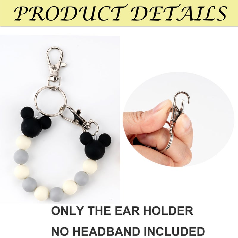 Eybila 2Pcs Mouse Ear Holder for Backpack Beaded Lanyard Keychain Park Trip Essentials Headband Hanging Accessories Display Decor - Image 3