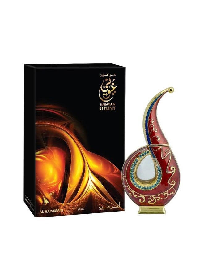Al Haramain Perfumes Oyuny 20ml Concentrated Perfume Oil for Unisex - Arabian Perfume for Women and Men - Long Lasting Floral Fragrance with Notes of Bergamot, Rose, Patchouli, Pineapple - Arabic Perfume  - Image 1