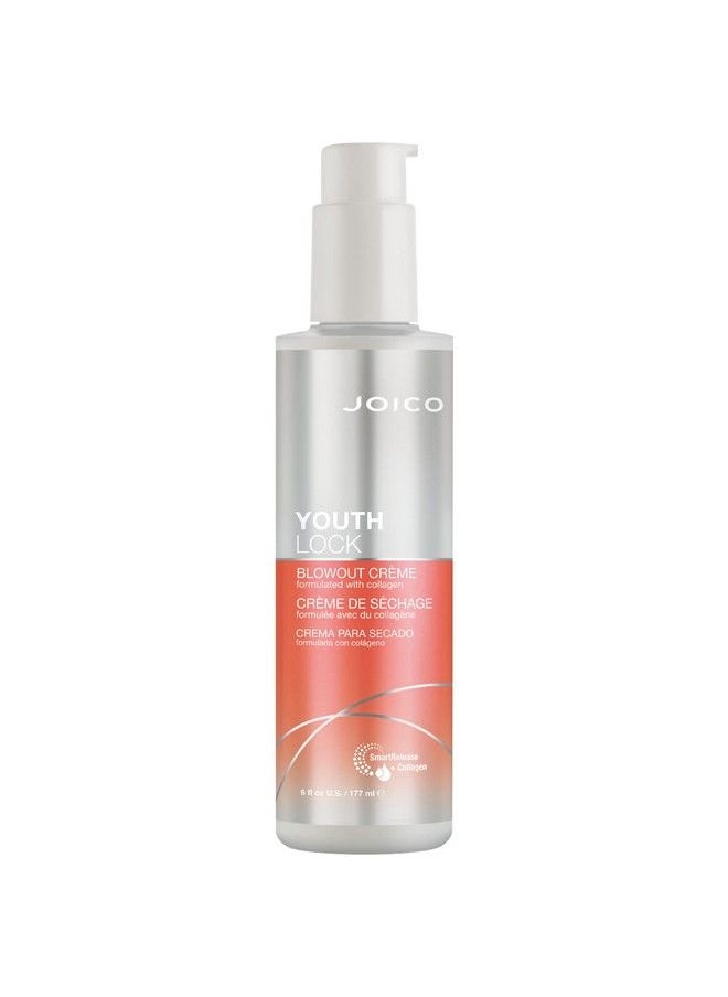 JOICO Youthlock Blowout Crème Formulated With Collagen | Youthful Body & Bounce | Strengthen & Protect | Reduce Breakage & Frizz | Soften & Detangle | Boost Shine | Sulfate Free | With Arginine | 6 Fl Oz  - Image 2